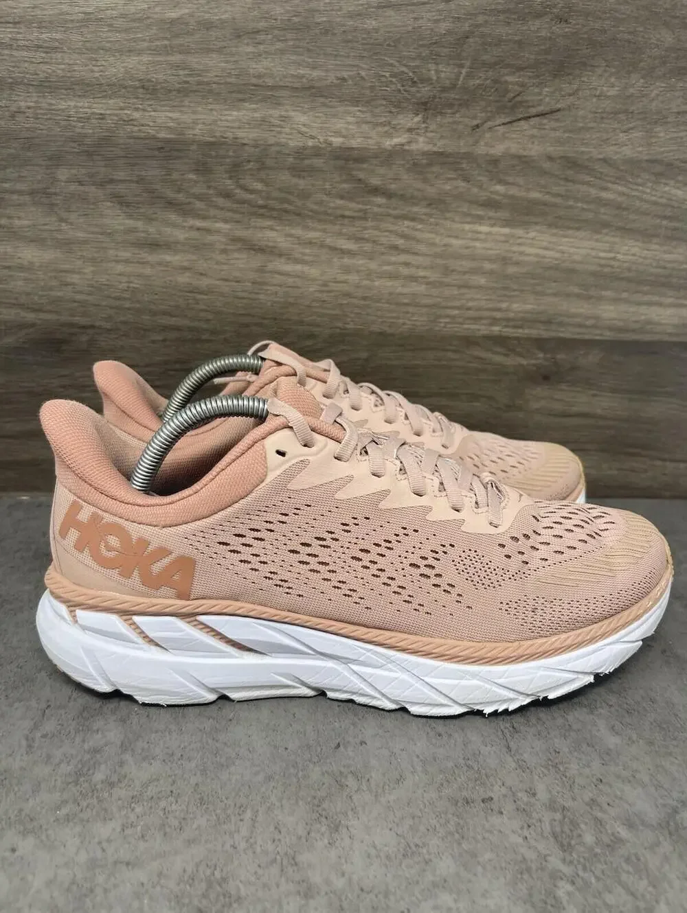 HOKA Clifton 7 Sneakers Womens Size 10 Misty Rose Pink Running Athletic Trainer - Picture 4 of 11